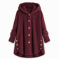 Pluchen Fleece Jas met Capuchon en Knoopsluiting-22