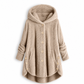 Pluchen Fleece Jas met Capuchon en Knoopsluiting-30