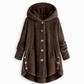 Pluchen Fleece Jas met Capuchon en Knoopsluiting-29