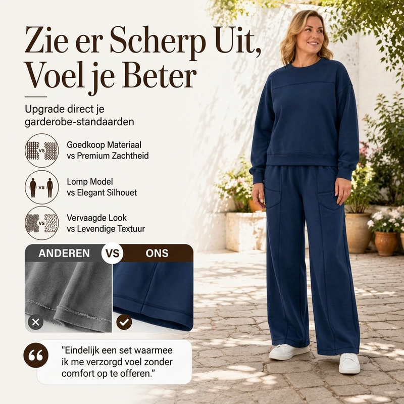 Comfortabele Lounge Set met Contraststiksels-2
