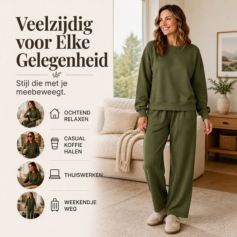 Comfortabele Lounge Set met Contraststiksels-4