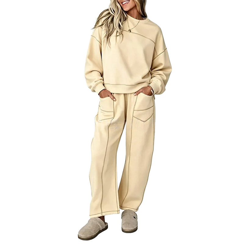 Comfortabele Lounge Set met Contraststiksels-13