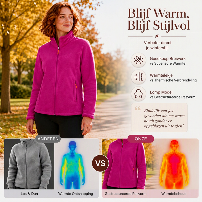Warme Gebreide Winterjas met Ritssluiting-2