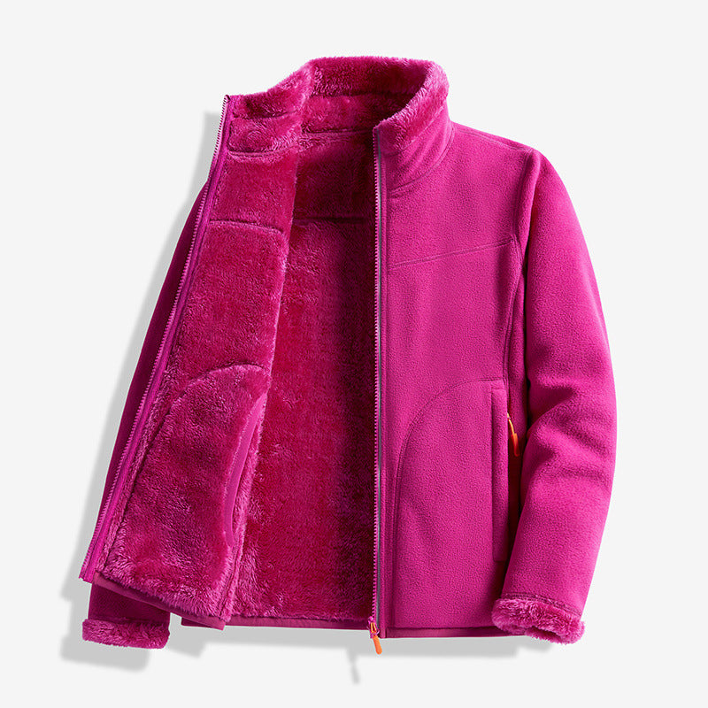 Warme Gebreide Winterjas met Ritssluiting-8