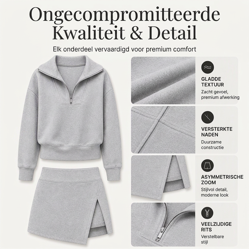Casual 2-Delige Set met Kwartrits en Skort-1
