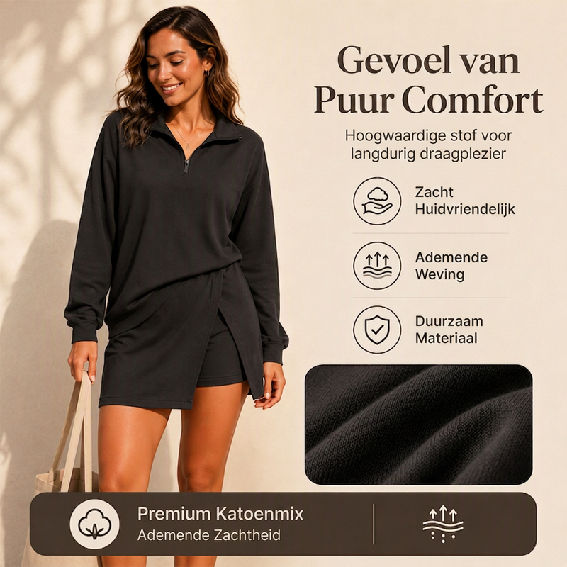 Casual 2-Delige Set met Kwartrits en Skort-3