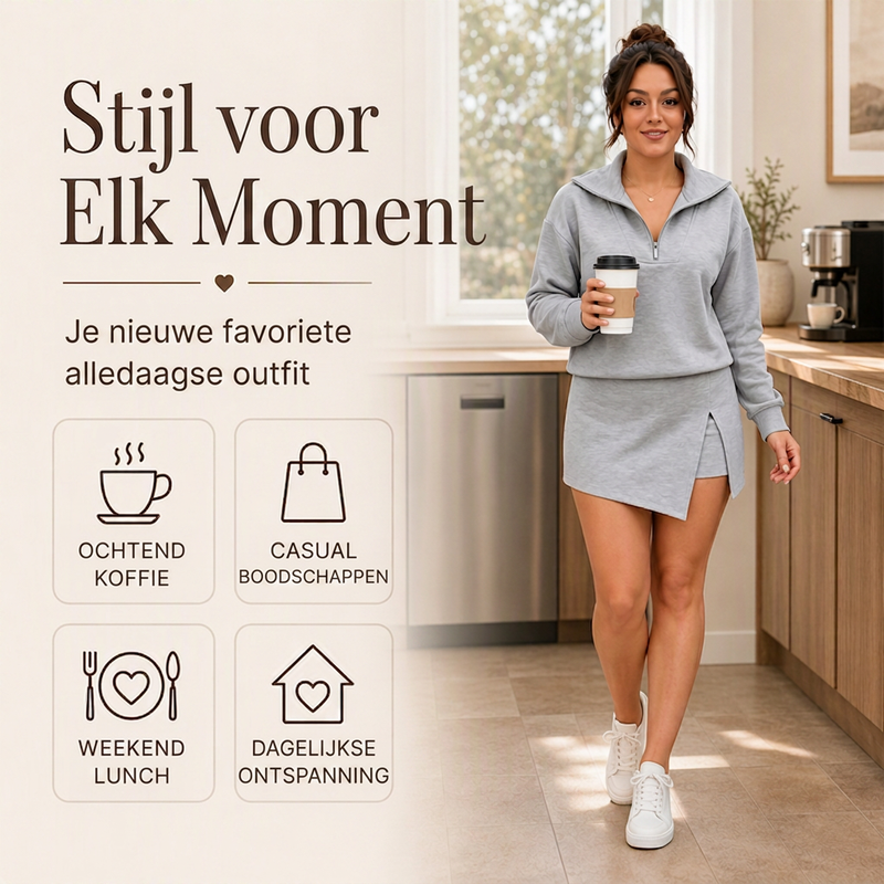 Casual 2-Delige Set met Kwartrits en Skort-4