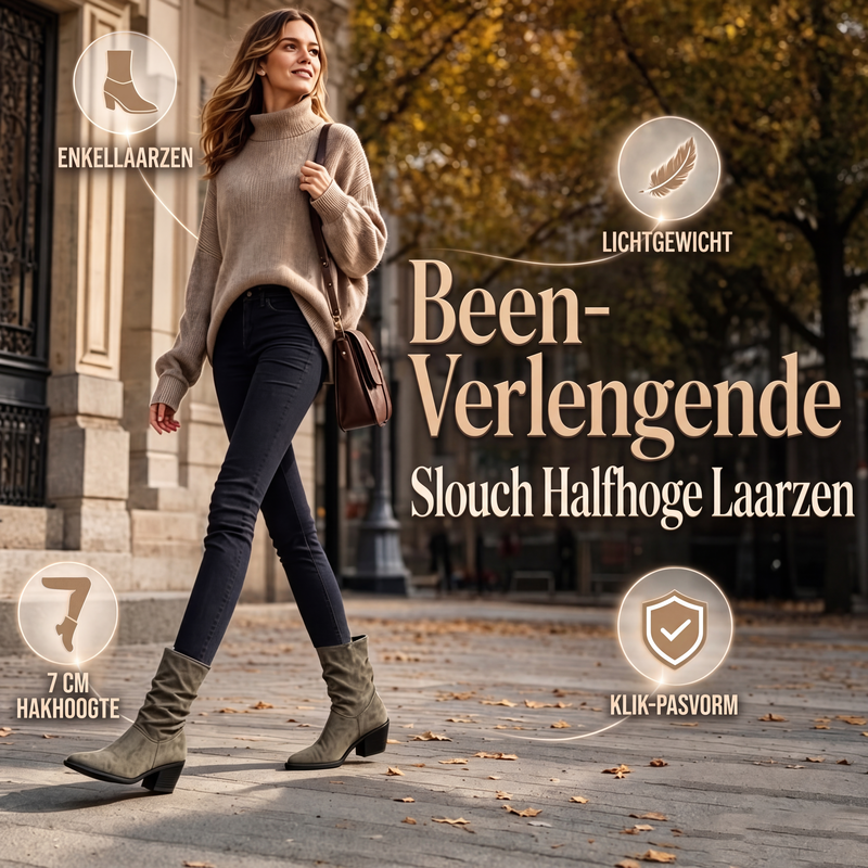 Slouchy Enkellaarzen met Blokhak
