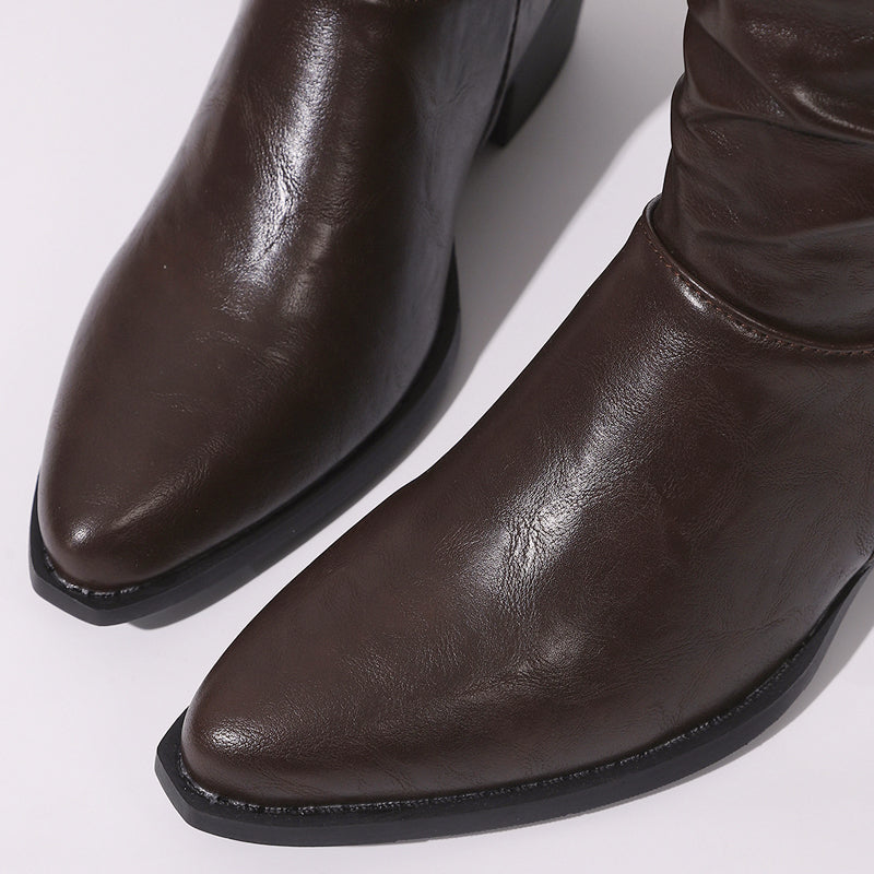 Slouchy Enkellaarzen met Blokhak-4