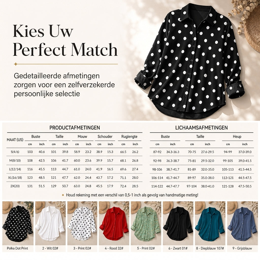 Elegante Blouse met Stippenprint-7