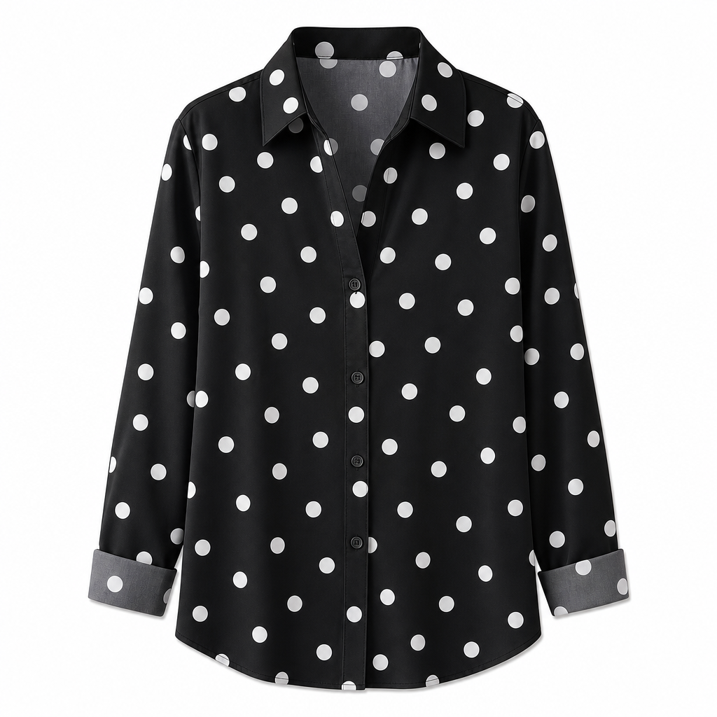 Elegante Blouse met Stippenprint-9
