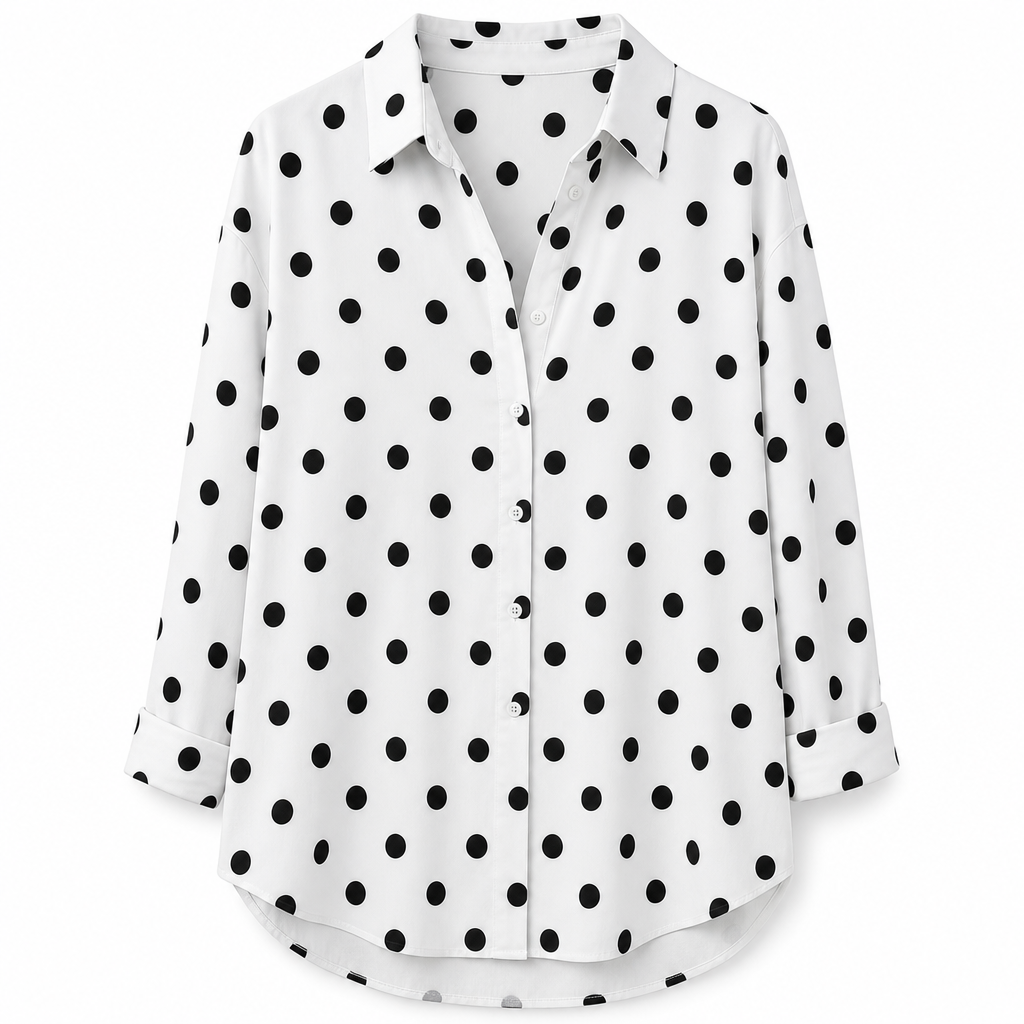 Elegante Blouse met Stippenprint-10