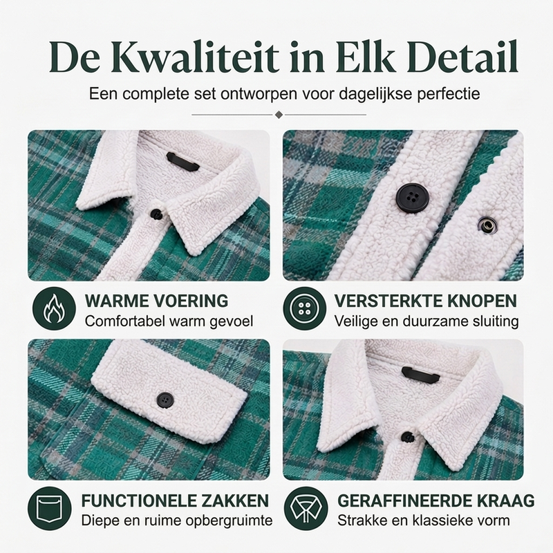 Zachte Geruite Teddyjas met Knoopsluiting-1
