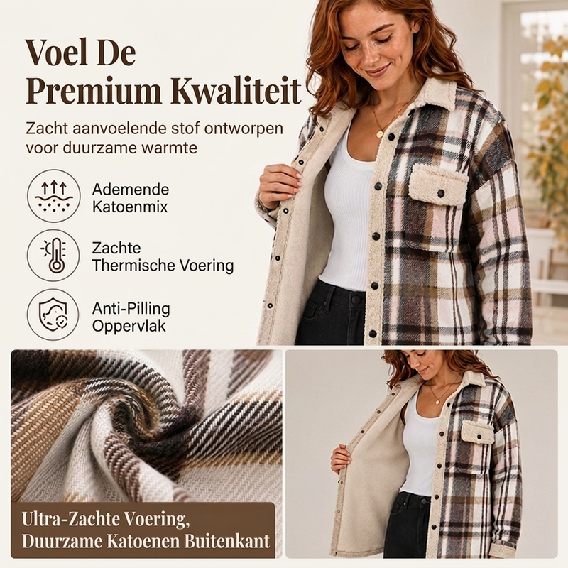 Zachte Geruite Teddyjas met Knoopsluiting-3