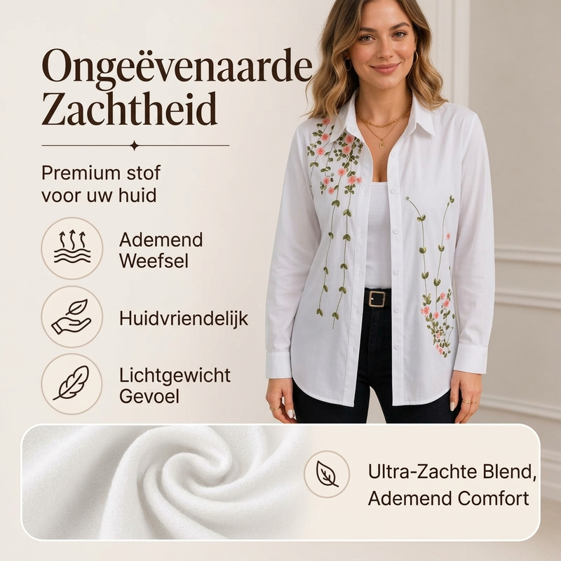 Elegante Blouse met Bloemenprint en Knoopsluiting-3