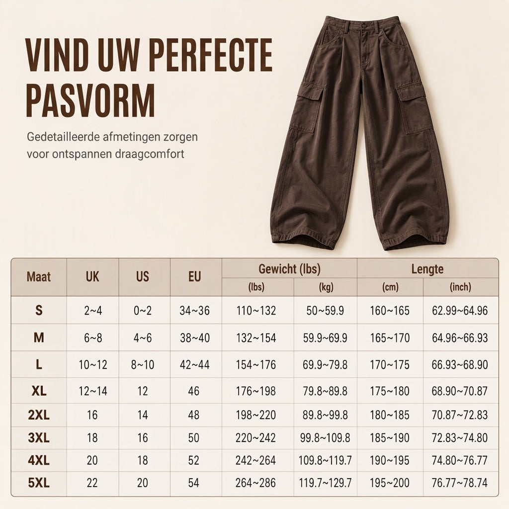 Casual Utility Broek met Wijde Pijpen en Cargozakken-7