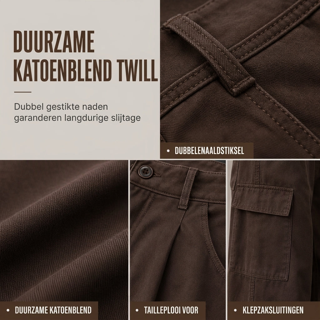 Casual Utility Broek met Wijde Pijpen en Cargozakken-4