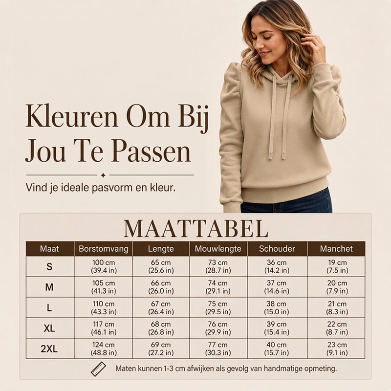 Elegante Hoodie met Pofmouwen-5