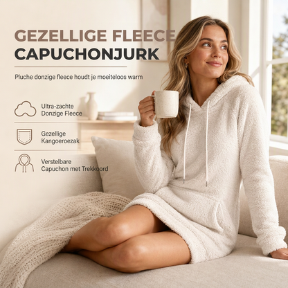 Zachte Fleece Capuchonjurk met Kangoeroezak