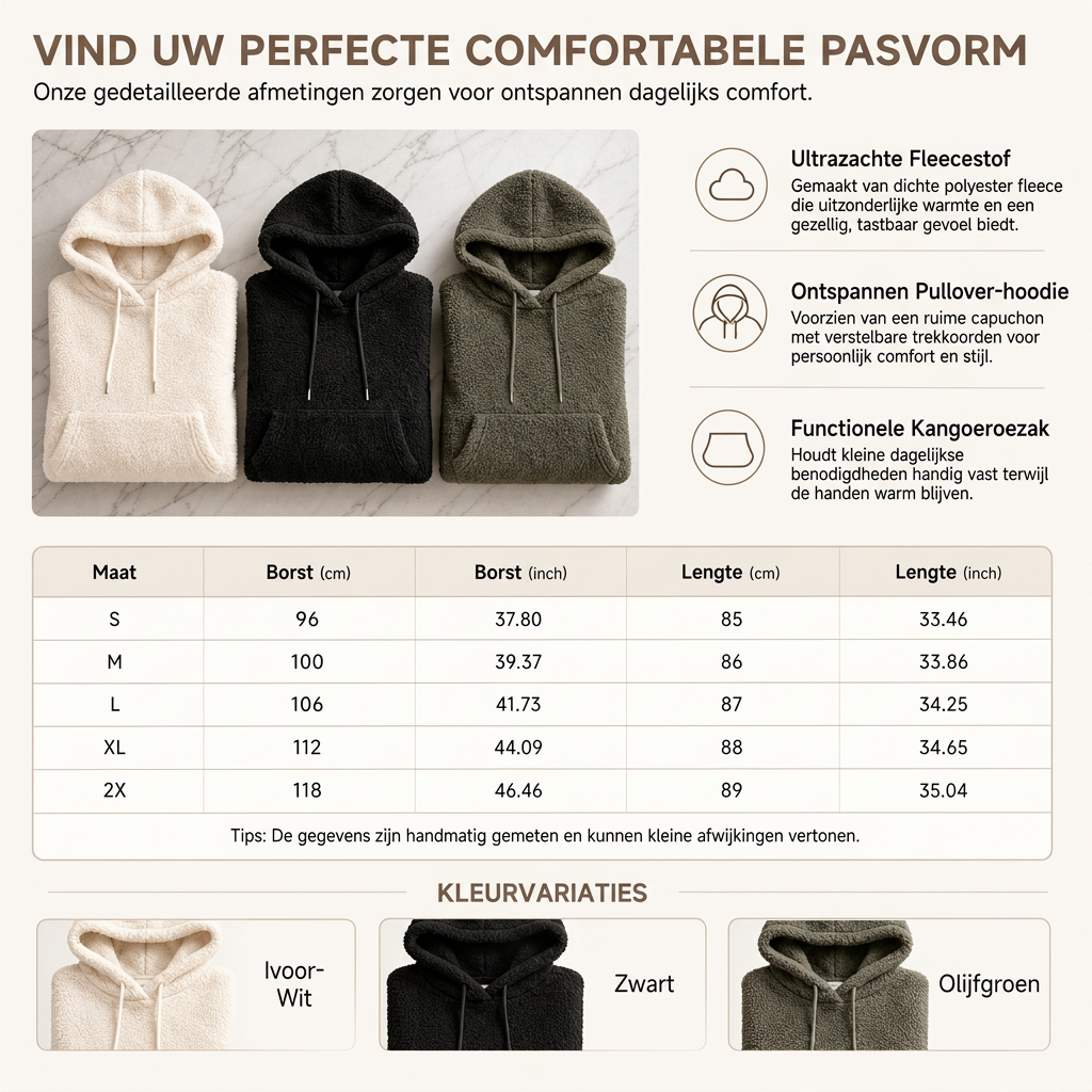 Zachte Fleece Capuchonjurk met Kangoeroezak-7
