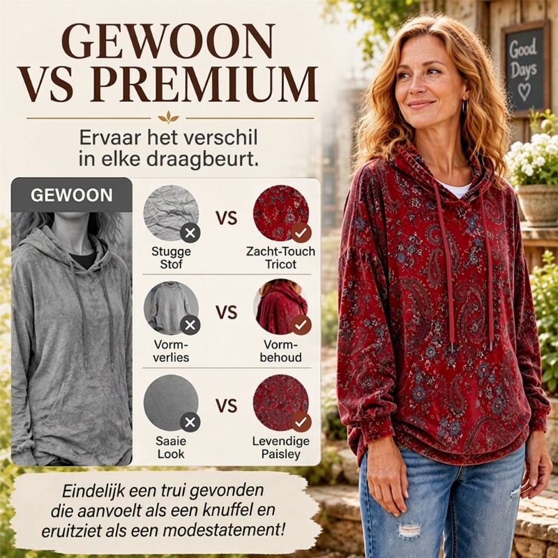 Boho Hoodie met Paisleyprint en Verstelbare Capuchon-2
