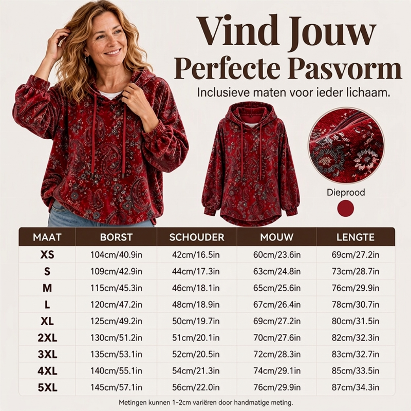 Boho Hoodie met Paisleyprint en Verstelbare Capuchon-5