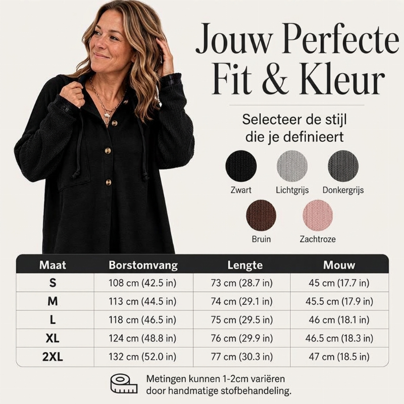 Casual 2-Delige Set met Capuchon en Knoopsluiting-2