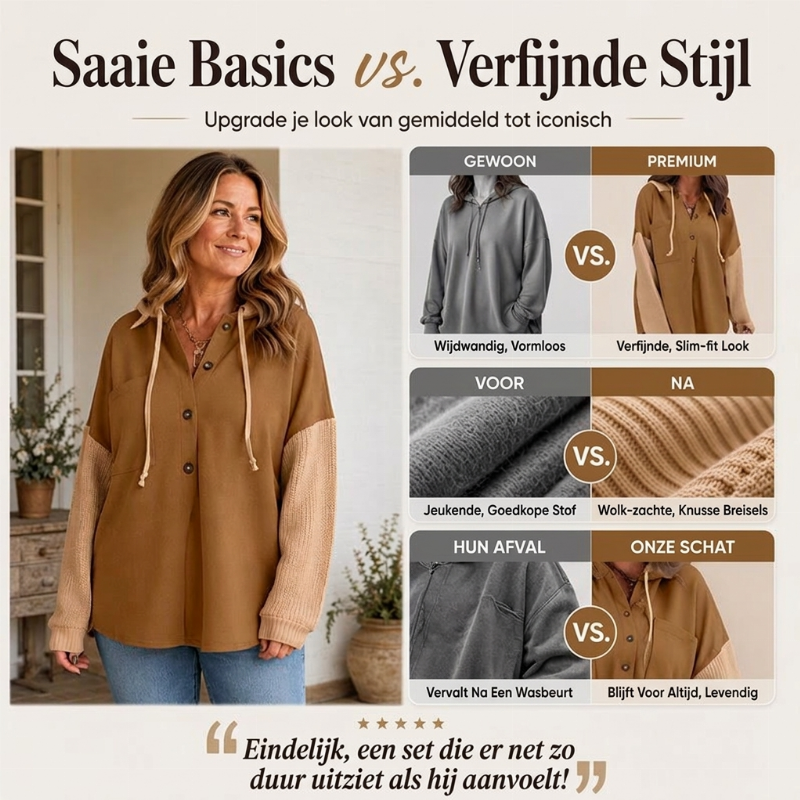 Casual 2-Delige Set met Capuchon en Knoopsluiting-3