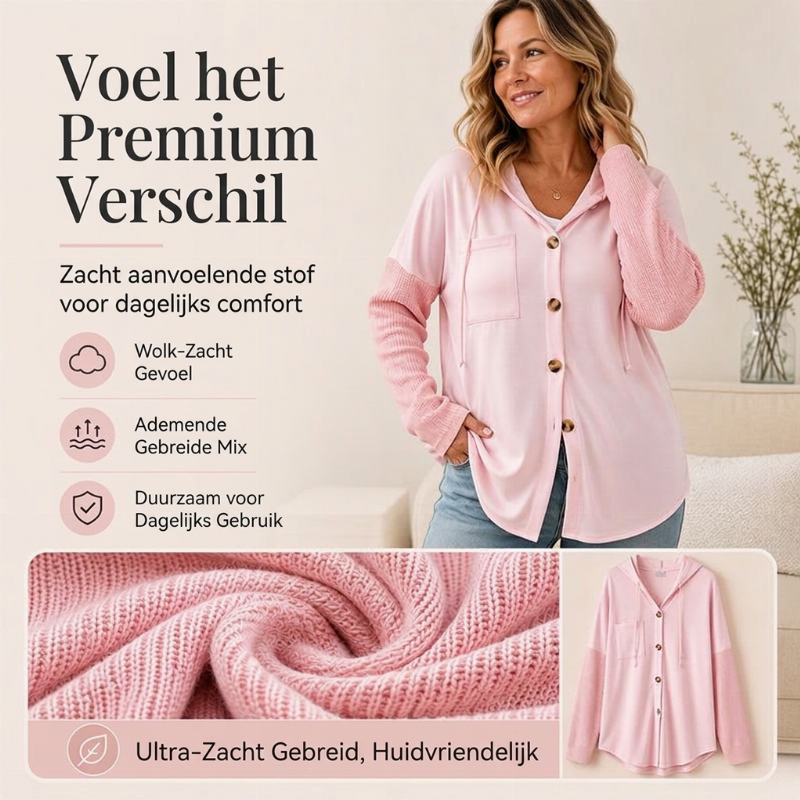 Casual 2-Delige Set met Capuchon en Knoopsluiting-4