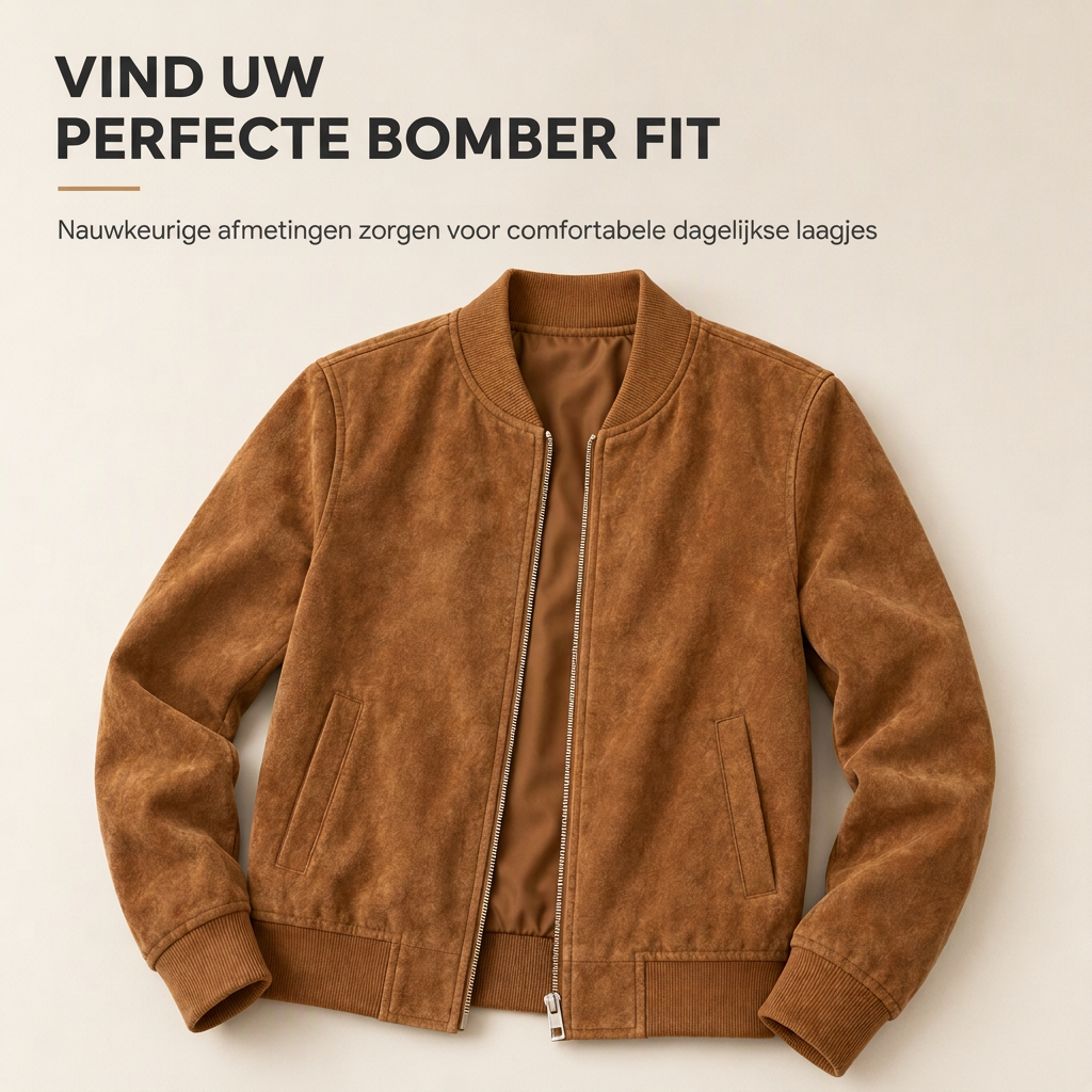 Suède-Look Bomberjack met Geribde Boorden en Ritssluiting-6