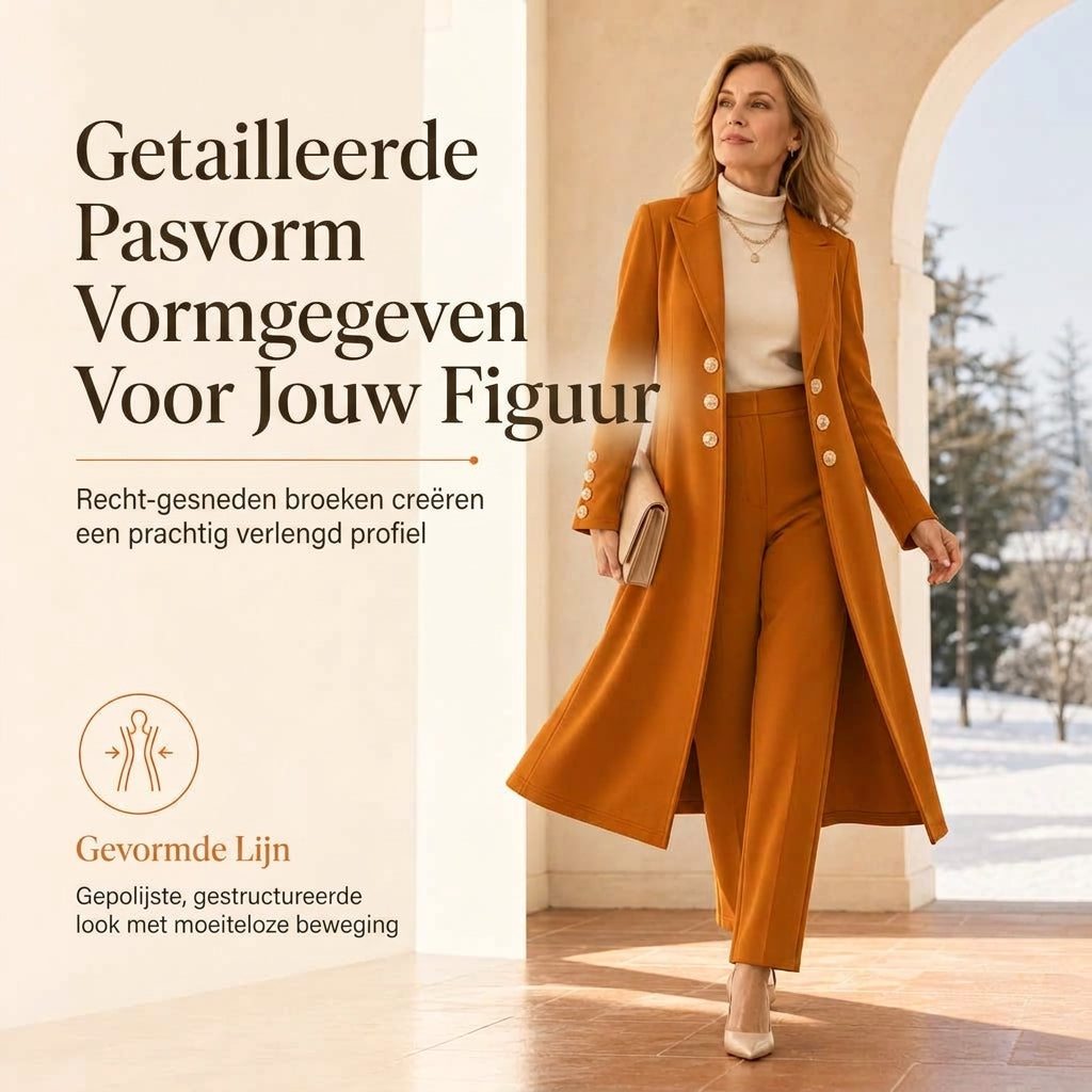 Elegante 2-Delige Gebreide Kostuumset met Dubbele Knoopsluiting-2