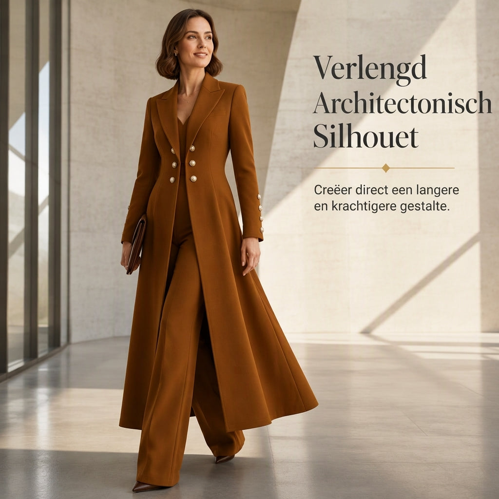 Elegante 2-Delige Gebreide Kostuumset met Dubbele Knoopsluiting-3