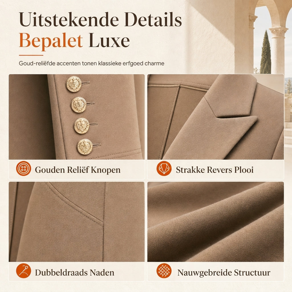Elegante 2-Delige Gebreide Kostuumset met Dubbele Knoopsluiting-5