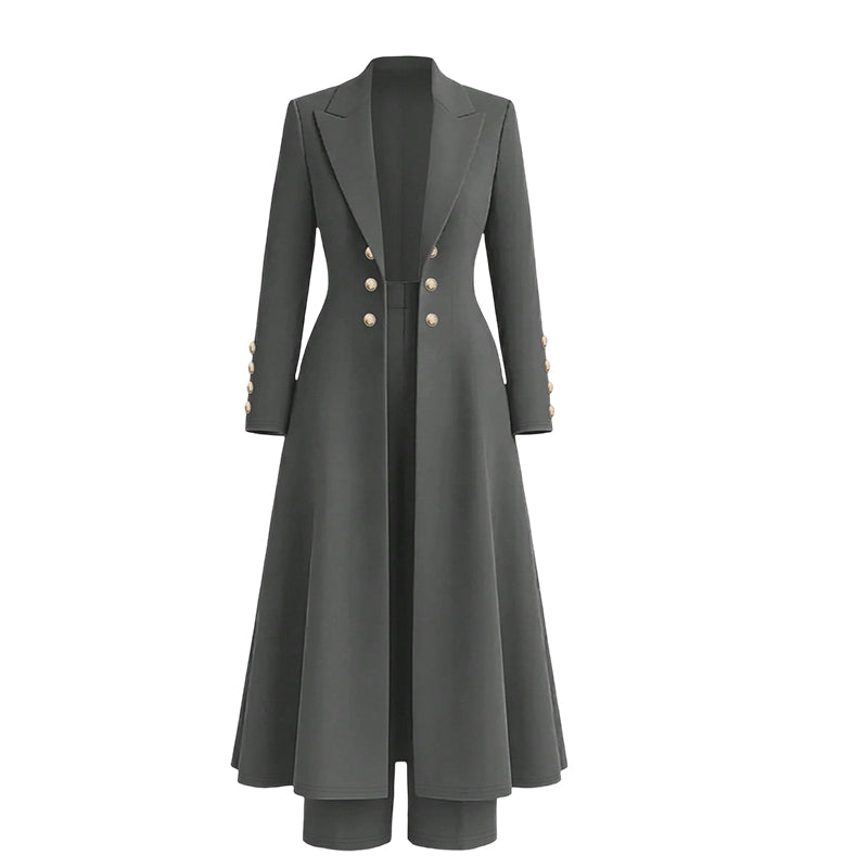 Elegante 2-Delige Gebreide Kostuumset met Dubbele Knoopsluiting-10
