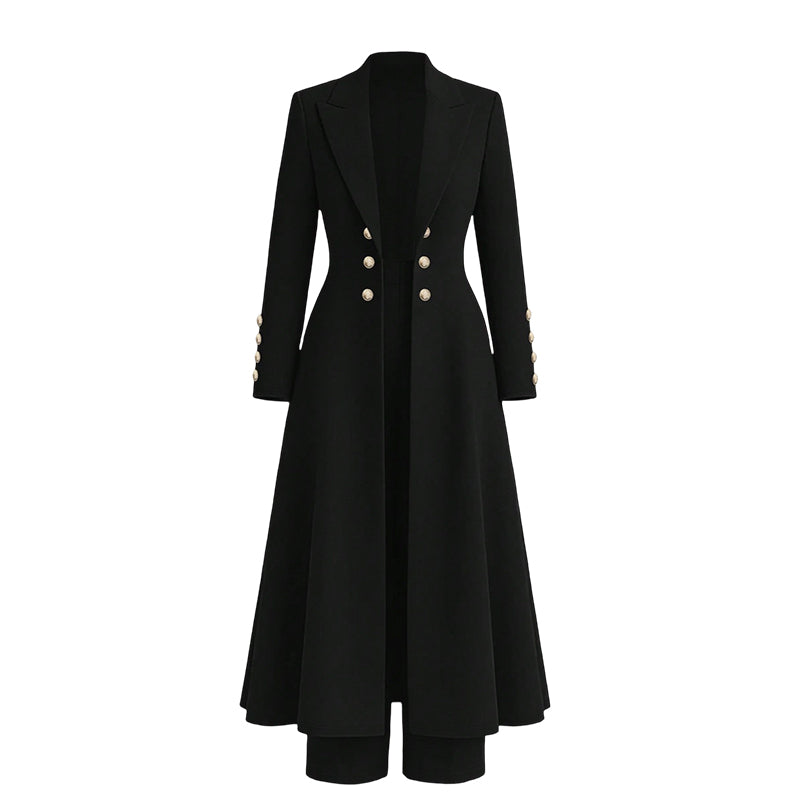 Elegante 2-Delige Gebreide Kostuumset met Dubbele Knoopsluiting-9