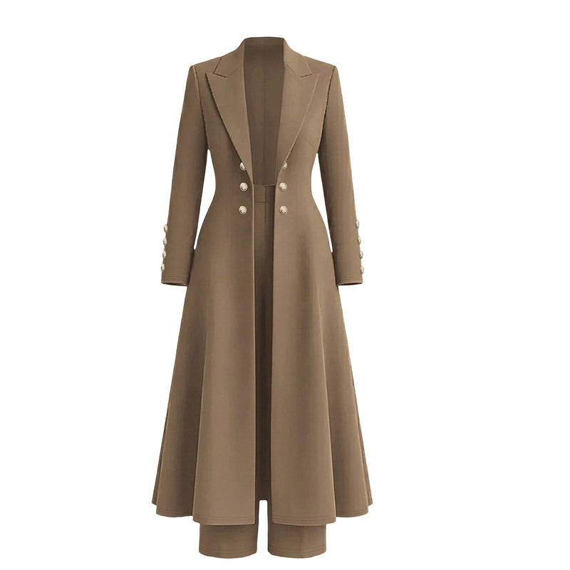 Elegante 2-Delige Gebreide Kostuumset met Dubbele Knoopsluiting-15