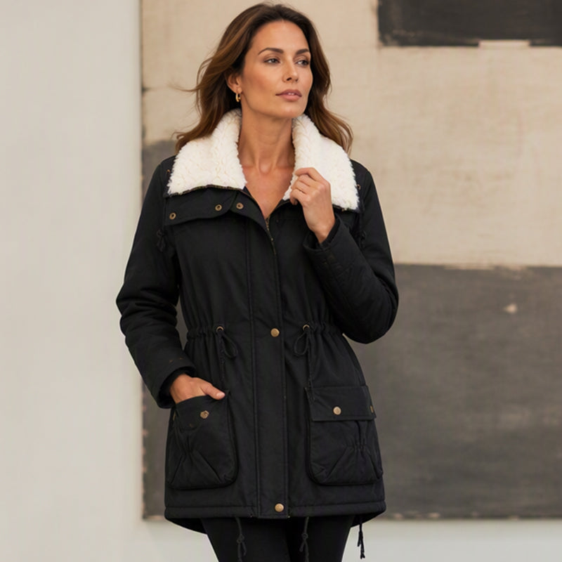 Warme Winterparka met Sherpakraag en Verstelbare Taille-8
