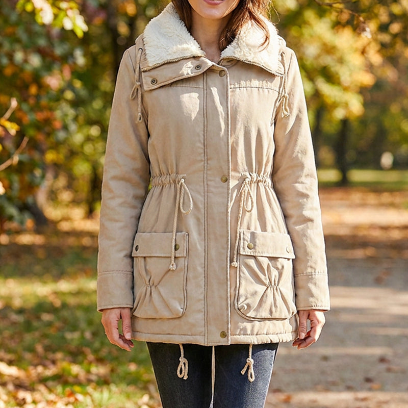 Warme Winterparka met Sherpakraag en Verstelbare Taille-11