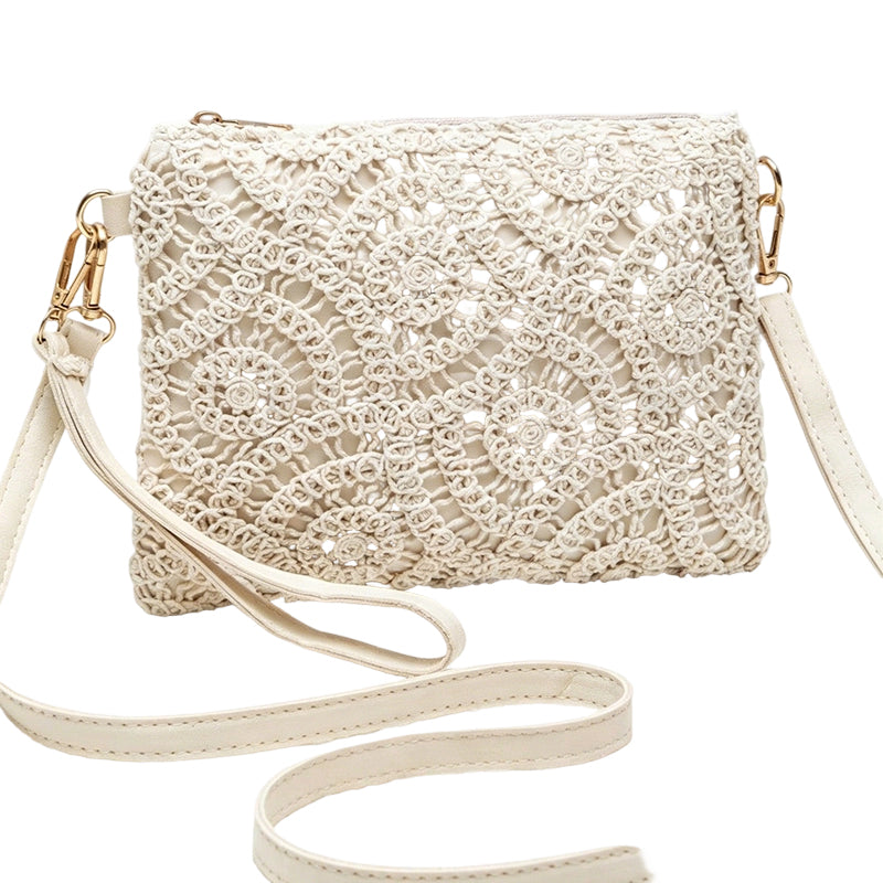 Lichtgewicht Gehaakte Crossbodytas met Kantdetail-9