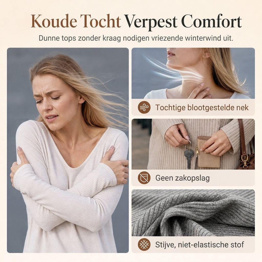Geribde Gebreide Tuniek met Col en Zijzakken-1
