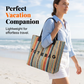 Ruime Geweven Shopper met Regenboogstrepen-3