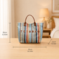 Ruime Geweven Shopper met Regenboogstrepen-8