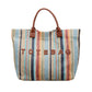 Ruime Geweven Shopper met Regenboogstrepen-9