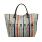 Ruime Geweven Shopper met Regenboogstrepen-11