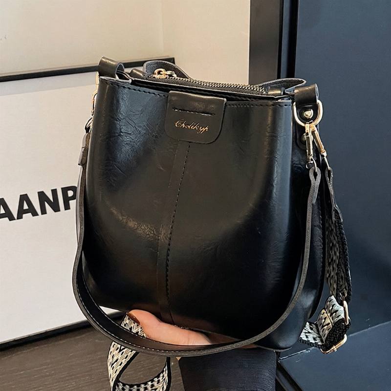 Vintage Bucket Bag met Dubbele Schouderriem-10