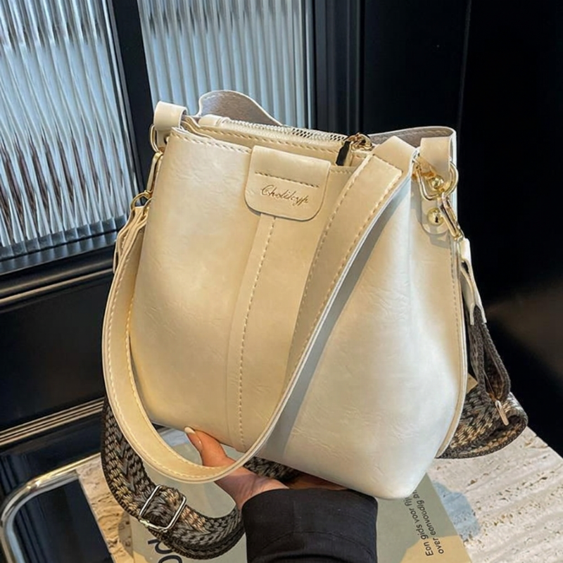 Vintage Bucket Bag met Dubbele Schouderriem-12