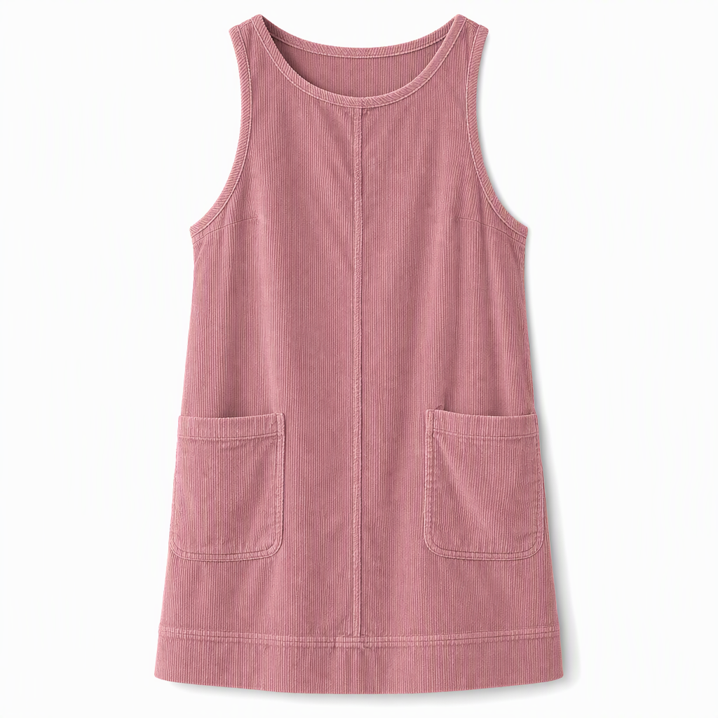 Corduroy Overgooierjurk met Voorzakken-8