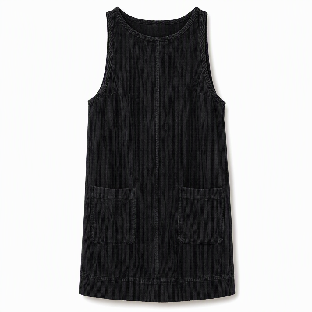 Corduroy Overgooierjurk met Voorzakken-9