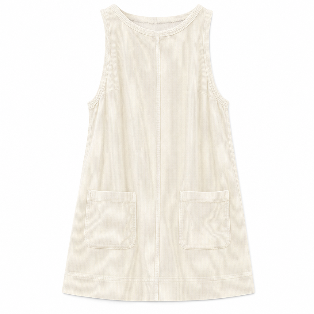 Corduroy Overgooierjurk met Voorzakken-12