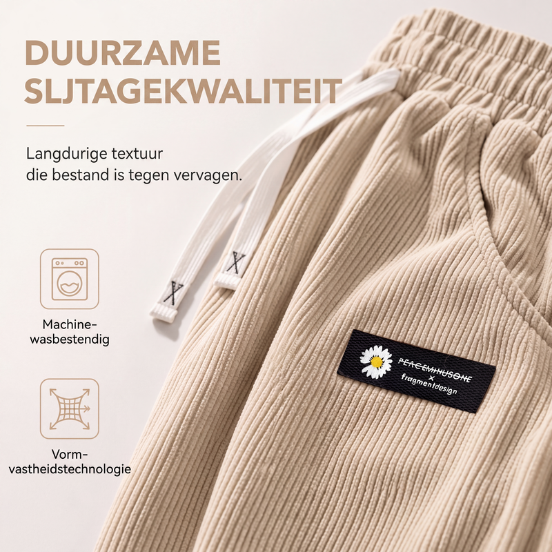 Comfortabele Corduroy Broek met Wijde Pijpen en Trekkoord-7